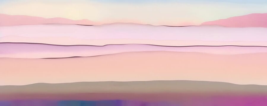 Animation of an abstract horizon line with layers of soft pastel colors