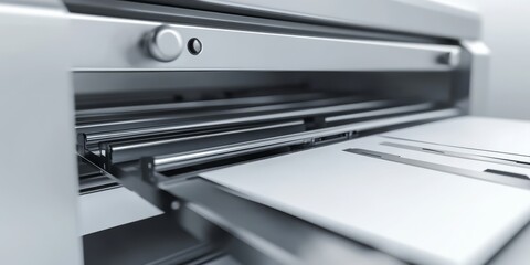 High-Speed Industrial Paper Feeder Close-up 