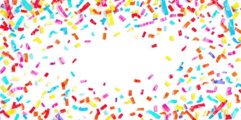Vibrant confetti falling in a seamless pattern on an isolated background, confetti, isolated