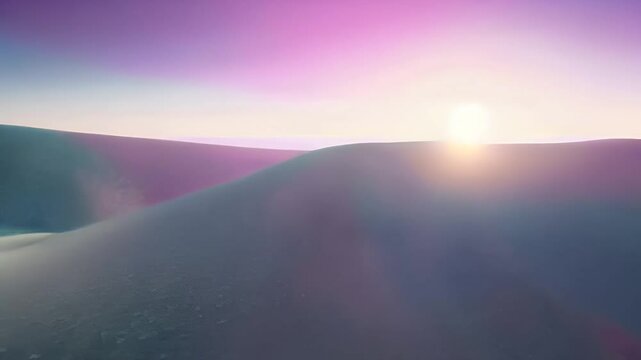 Animation of an abstract horizon line with layers of soft pastel colors