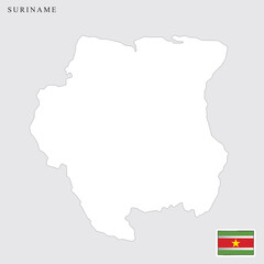 Obraz premium Suriname map and flag vector art