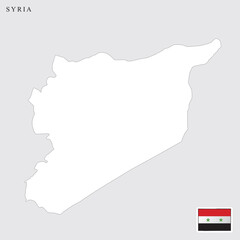 Syria map and flag vector art