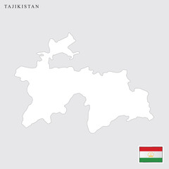 Obraz premium Tajikistan map and flag vector art