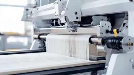 High-Tech Textile Weaving Machine in Action 