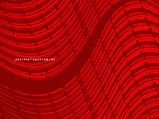 Abstract red glowing geometric lines on dark red background. Modern shiny red wave lines pattern. Futuristic technology concept, suitable for covers, posters, banners, brochures, websites, etc.