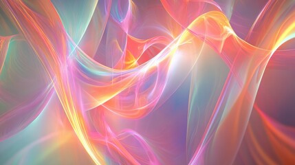 Obraz premium Neon Dreams: A dreamlike abstract composition of softly glowing neon lines intertwining in a colorful array