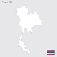 Obraz premium Thailand map and flag vector art