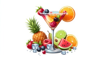 PNG Cocktail martini drink fruit.