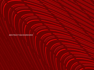 Abstract red glowing geometric lines on dark red background. Modern shiny red wave lines pattern. Futuristic technology concept, suitable for covers, posters, banners, brochures, websites, etc.