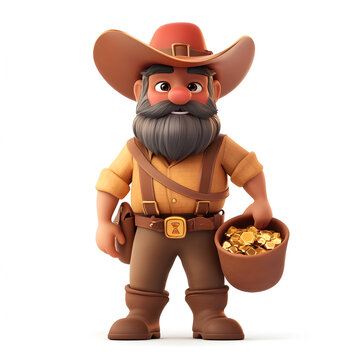 A Gold Prospector Cartoon Character 