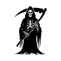 grim reaper black white silhouette