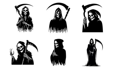 grim reaper black white silhouette