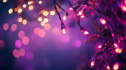 Purple lights on dark gradient background