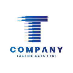 Letter T Dynamic Technology Logo, symbolizing innovation, speed, and advancement