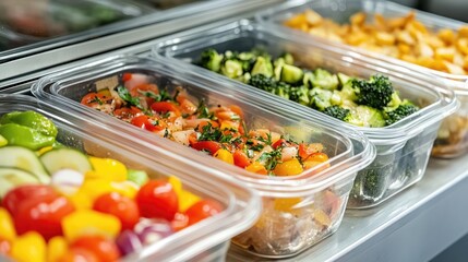 Fresh and Colorful Meal Prep Containers with Vegetables