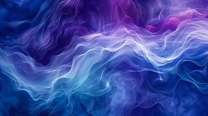 Fototapeta premium Flowing Abstract Waves in Shades of Blue and Purple Gradient