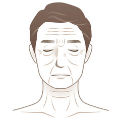 中年の男性　シワ　美容　老化