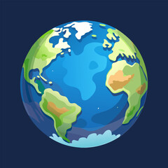 Naklejka premium vector art planet earth in cosmos colorful illustration