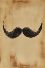 Movember moustache illustration on brown