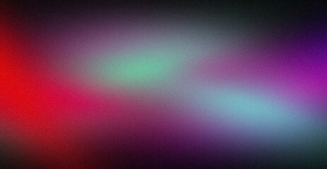 Fototapeta premium Abstract glowing magenta red purple blue color grainy gradient backdrop. Dark wave shaped color flow noisy curved texture, vibrant colors, website header design, poster, banner, cover