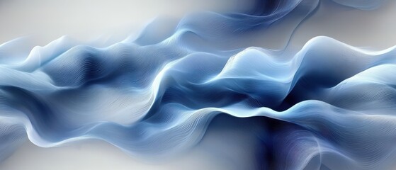 Obraz premium Serene Blue and Grey Waves, gentle undulations, soft shadows, tranquil ambiance, sophisticated color palette, harmonious design