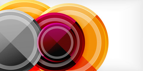 Fototapeta premium Abstract background - multicolored circles, trendy minimal geometric design, vector illustration