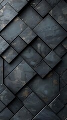 Obraz premium The design features dark-colored tiles with a pattern that gives it an artistic and textured appearance.