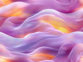 Obraz premium Cheerful lavender and yellow waves, soft and gentle, creating a serene and uplifting atmosphere in harmonious patterns