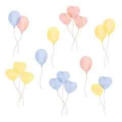 風船の手書き水彩画イラスト4
