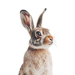 Obraz premium Close-up of a Curious Hare with Fluffy Ears