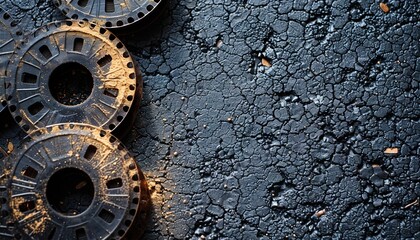 Dusty scratched and scanned old film texture 