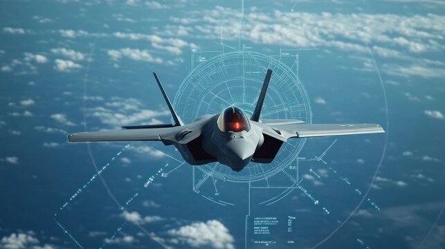 Military aircraft with precision radar, demonstrating innovations in aviation for intelligent tracking.