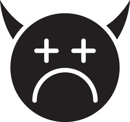 Obraz premium Bored and Wink Eye Devil Glyph Emoticon