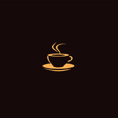 Obraz premium Minimalist coffee cup design on dark background
