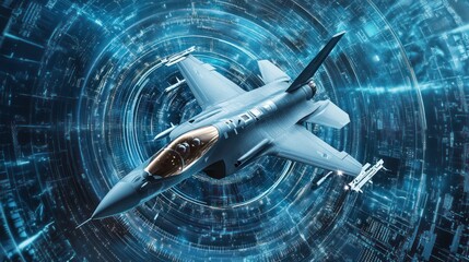 Next-gen digital radar technology for military aircraft, showcasing high-tech advancements in defense.