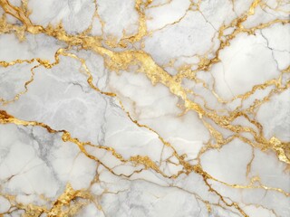 Fototapeta premium Luxurious White and Gold Marble Landscape with Intricate Veins for Backgrounds and Design Applications