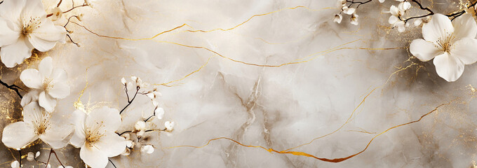 Fototapeta premium elegant and luxury flower marble background