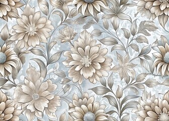 Cute silver floral pattern