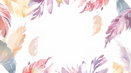 Obraz premium Feather Border - an elegant and delicate visual. The feather border adds a touch of softness and grace, creating a charming and refined scene.