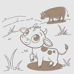 animal cow cartoon farm