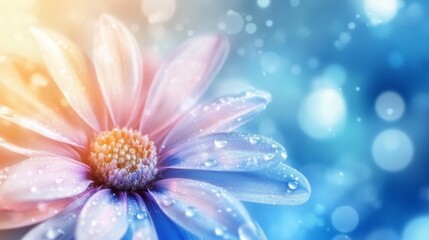 Obraz premium A flower with a blue background