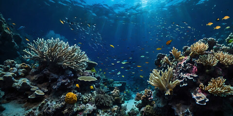 Obraz premium underwater life, coral life, created by Generative AI