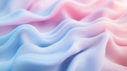 Obraz premium Soft color gradient waves in pastel pink and blue, flowing smoothly on a white canvas with a subtle, modern touch