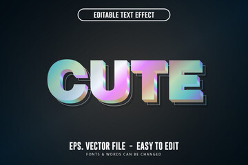 Editable text effect 3d holographic