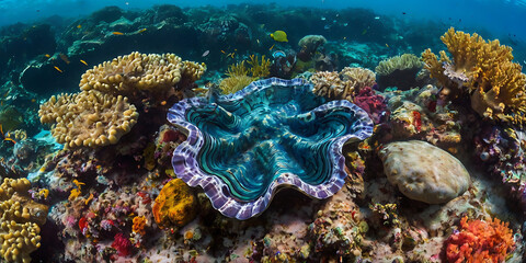 Naklejka premium underwater life, coral life, created by Generative AI