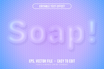 Fototapeta premium Editable text effect soap bubbles
