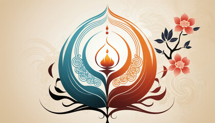 abstract harmony Asian religious design