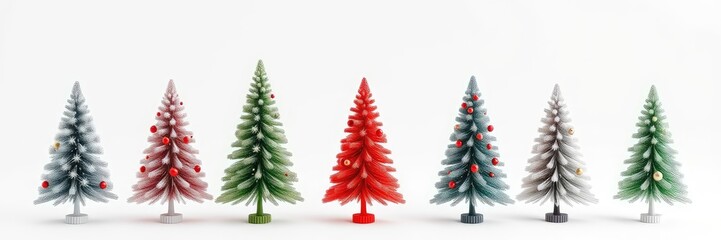 Set of christmas trees, Collection christmas tree on a white isolated background
