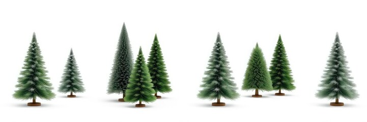 Obraz premium Set of christmas trees, Collection christmas tree on a white isolated background