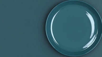 Teal Dinner Plate on Teal Background